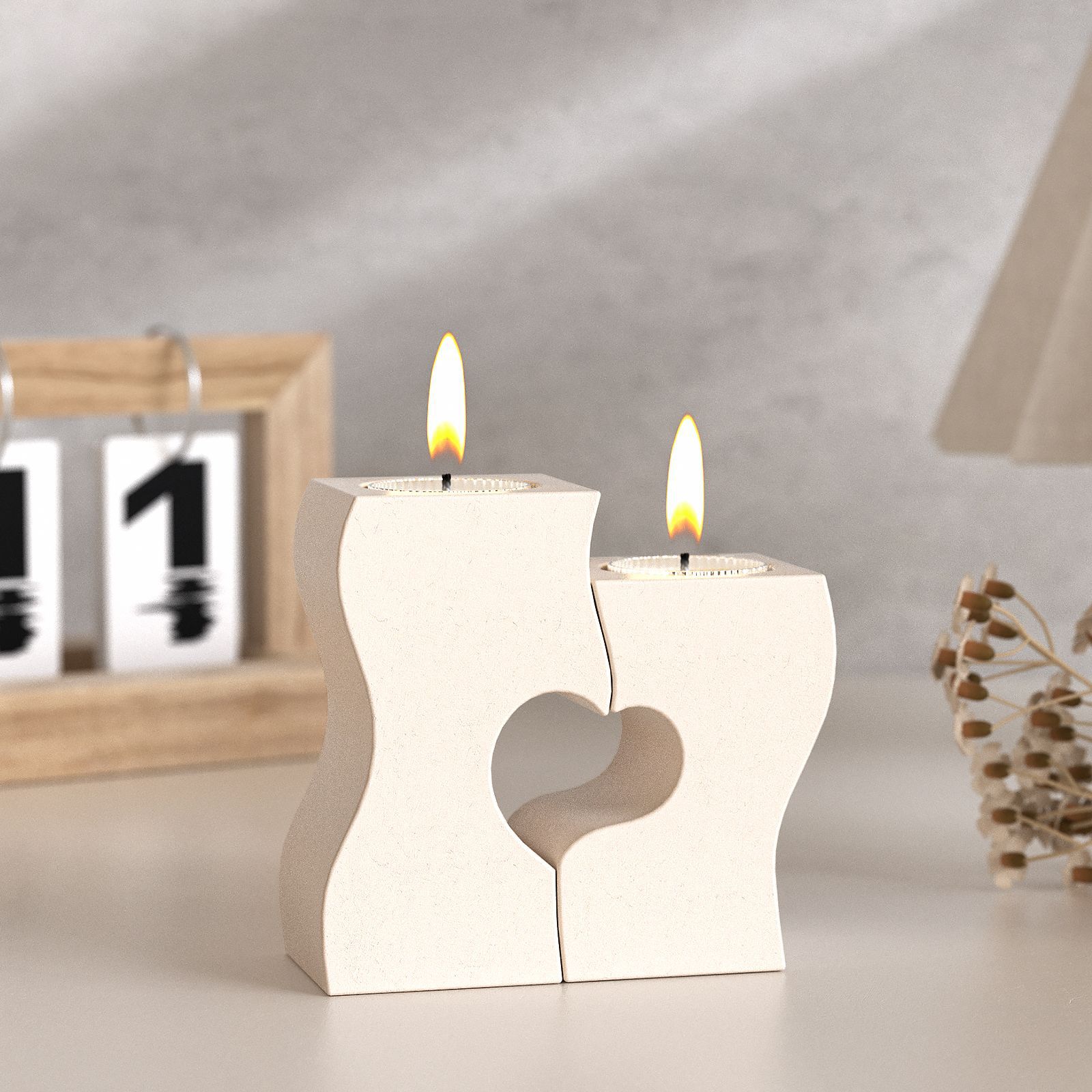 Candle Holder Supplies - S Cetakan Silikon Lilin Hati DIY