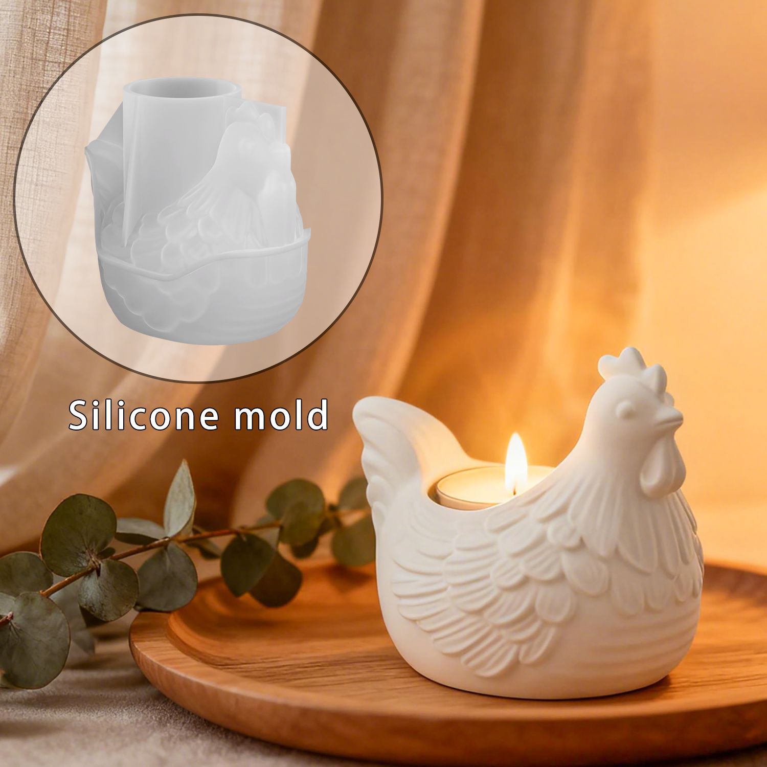 Cetakan Resin Epoksi DIY 3D Te - Candle Holder Supplies ulasan dan harga