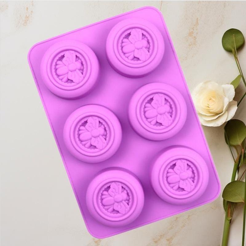 Cetakan Sabun Silikon Bulat 6  - Candle Supplies For Business ulasan dan harga